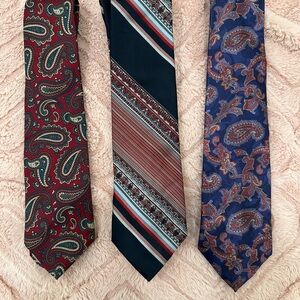 Van Heusen Red and Blue Paisley Tie Set